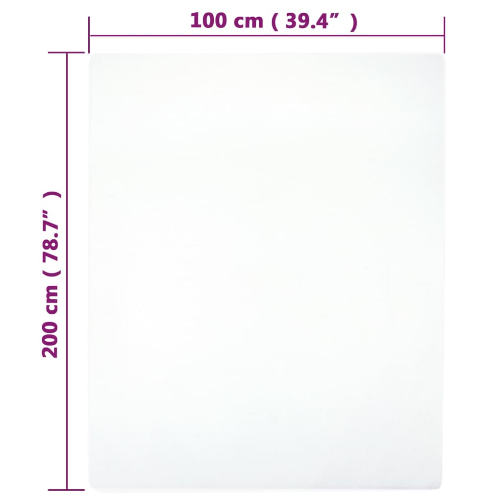 vidaXL Sábanas bajeras jersey 2 uds algodón blanco 100x200 cm