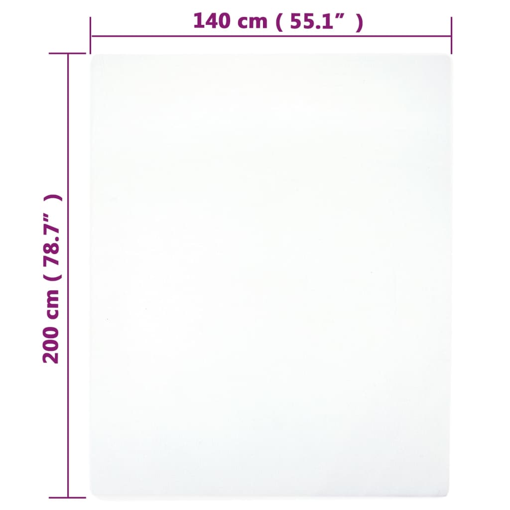 vidaXL Sábanas bajeras jersey 2 uds algodón blanco 140x200cm