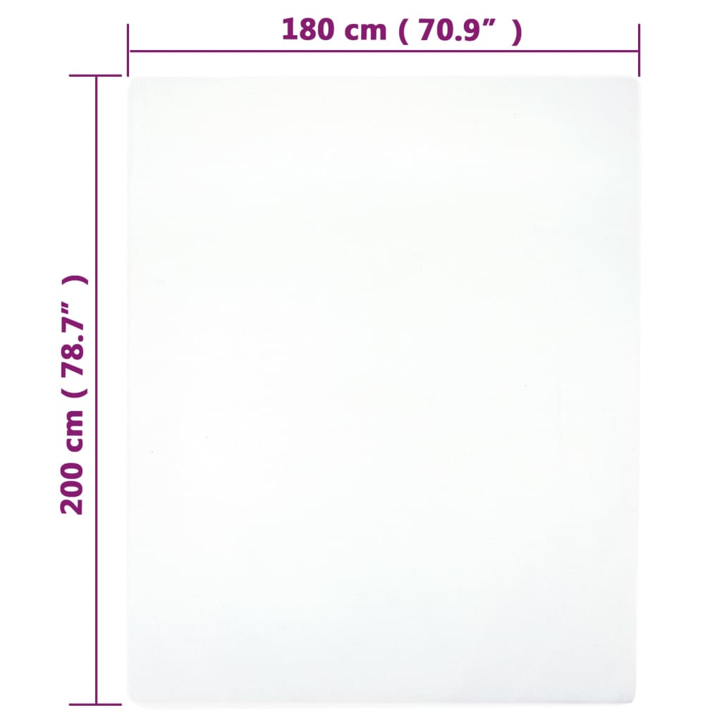 vidaXL Sábanas bajeras jersey 2 uds algodón blanco 180x200 cm