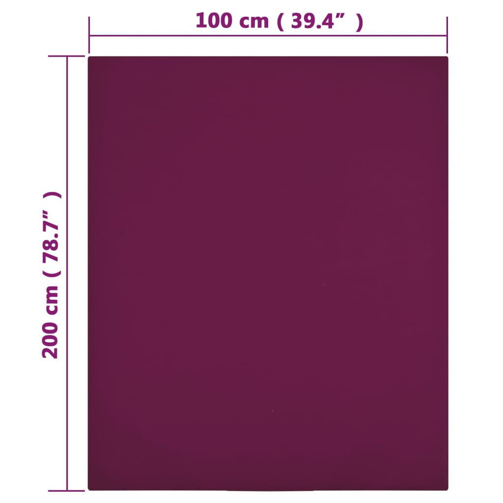 vidaXL Sábanas bajeras jersey 2 uds algodón burdeos 100x200 cm