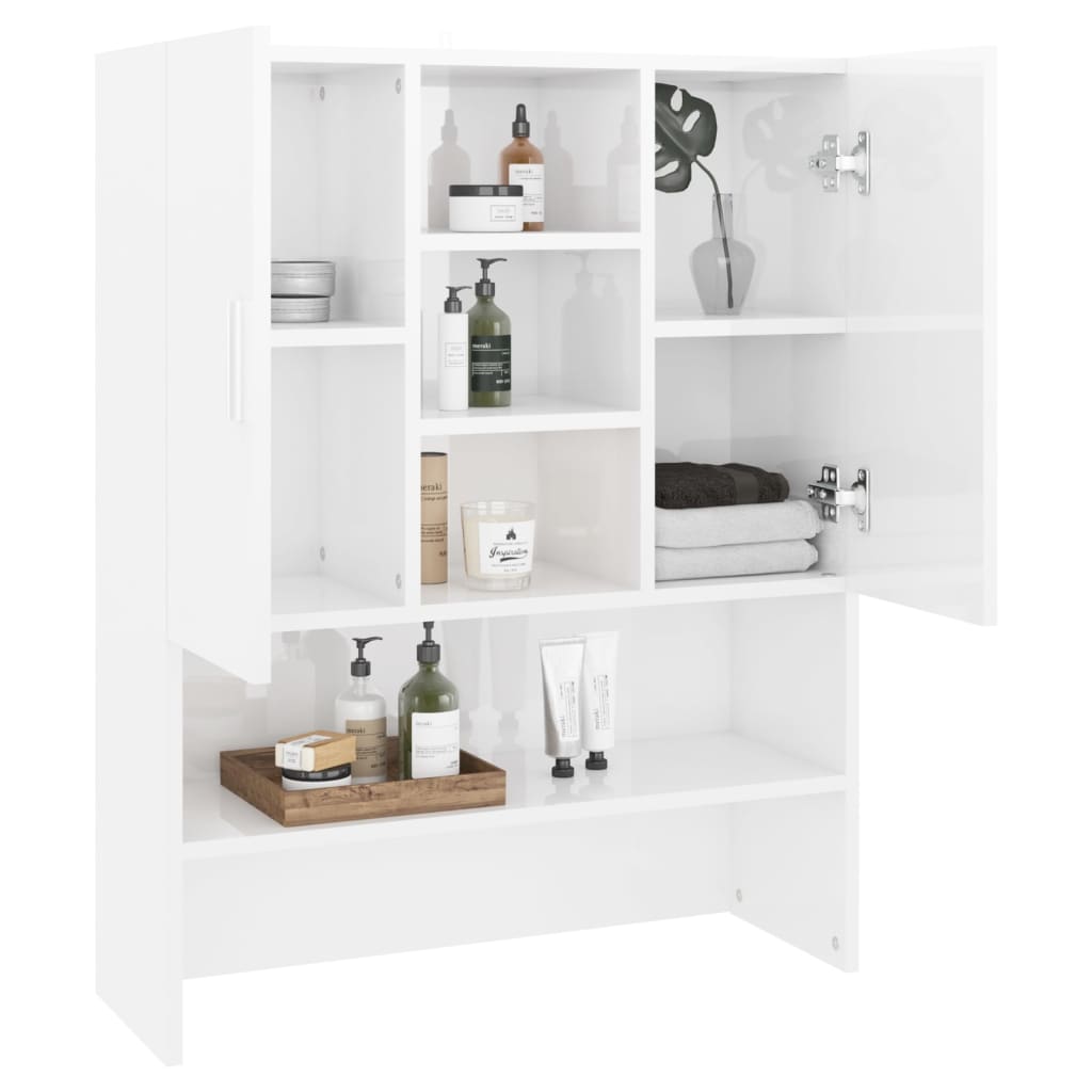 vidaXL Mueble de lavadora blanco brillo