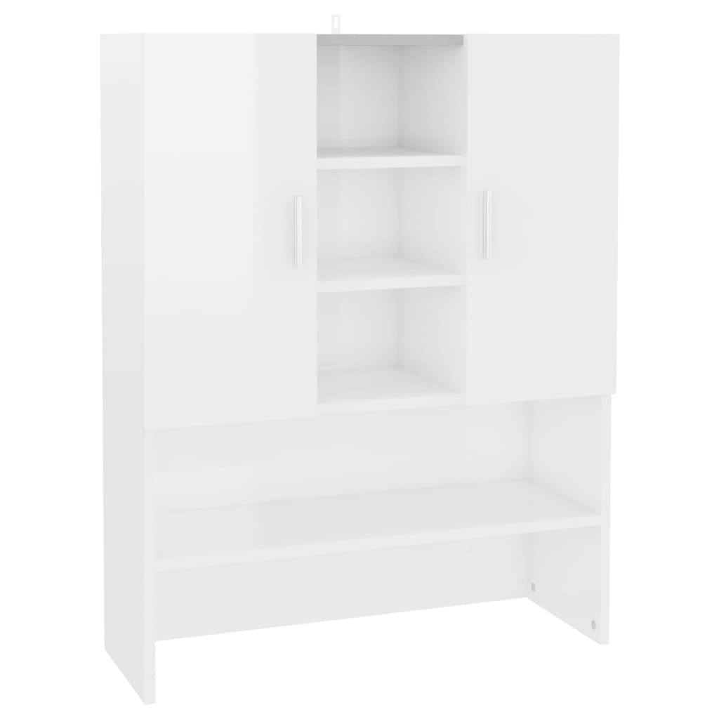 vidaXL Mueble de lavadora blanco brillo