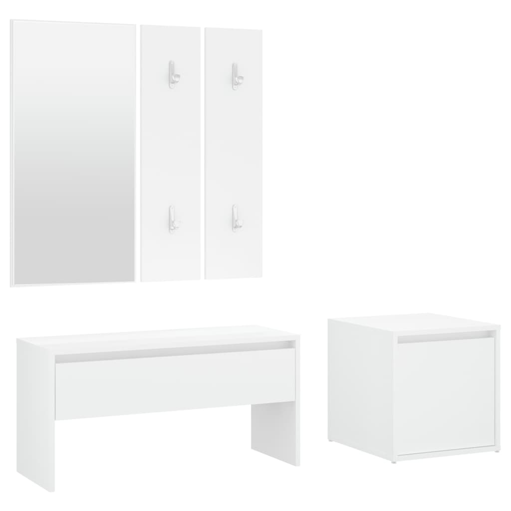 vidaXL Juego de muebles de recibidor madera contrachapada blanco