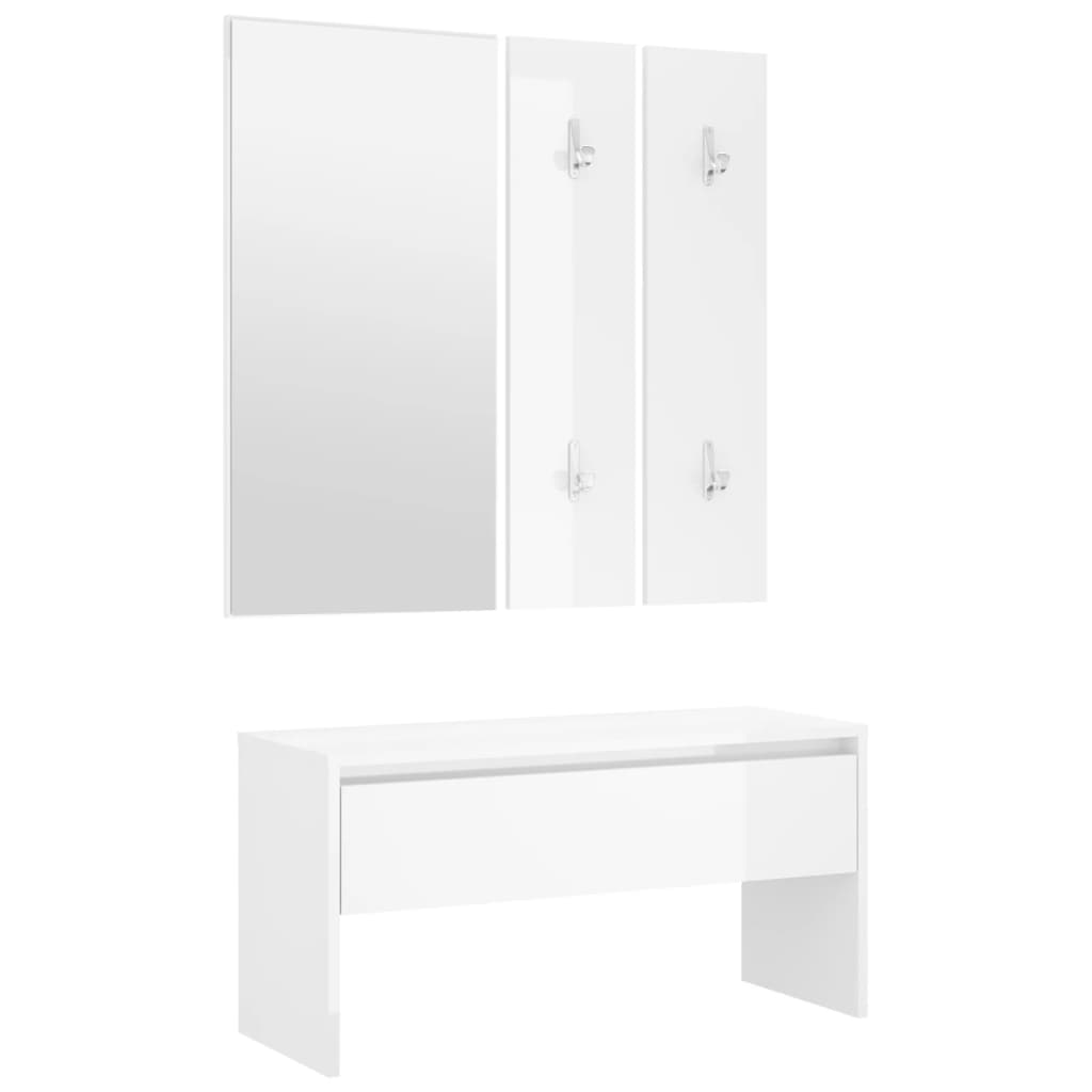 vidaXL Juego de muebles de recibidor madera contrachapada blanco