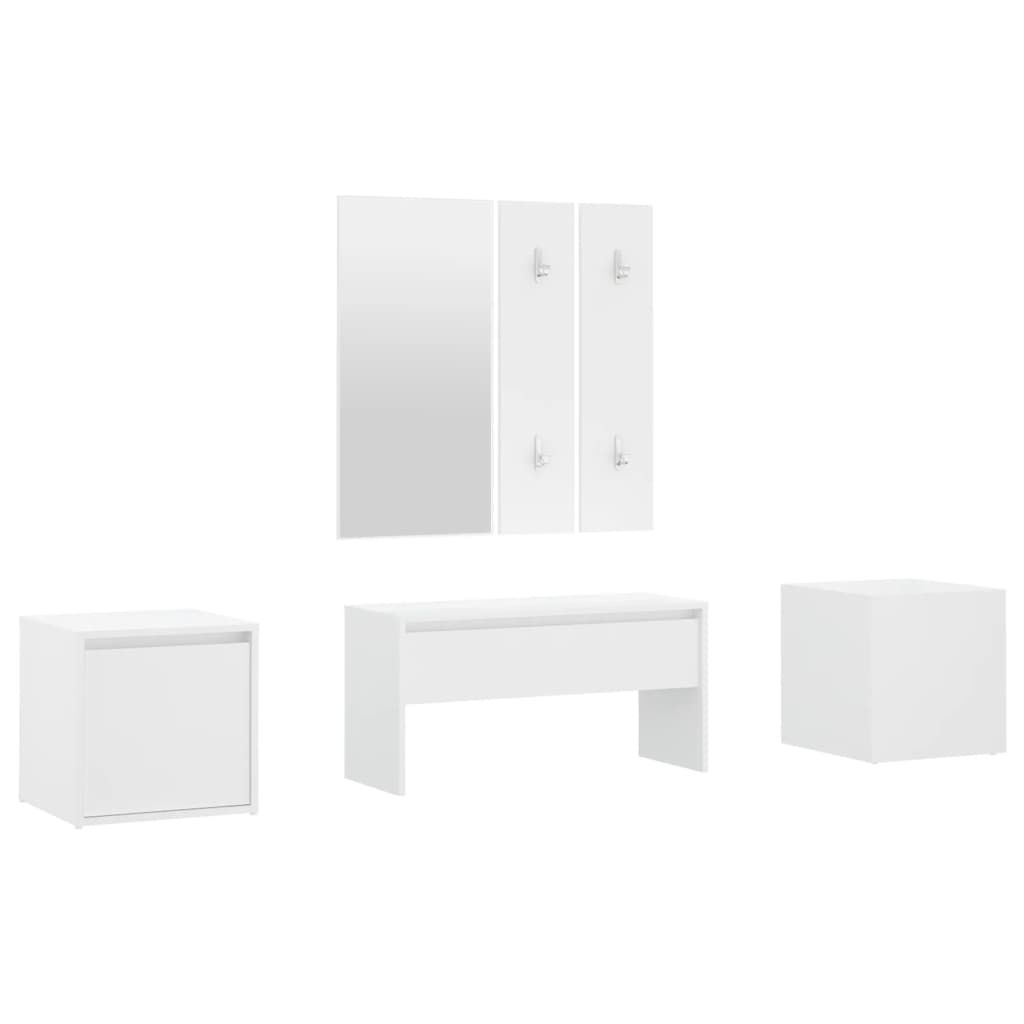 vidaXL Juego de muebles de recibidor madera contrachapada blanco