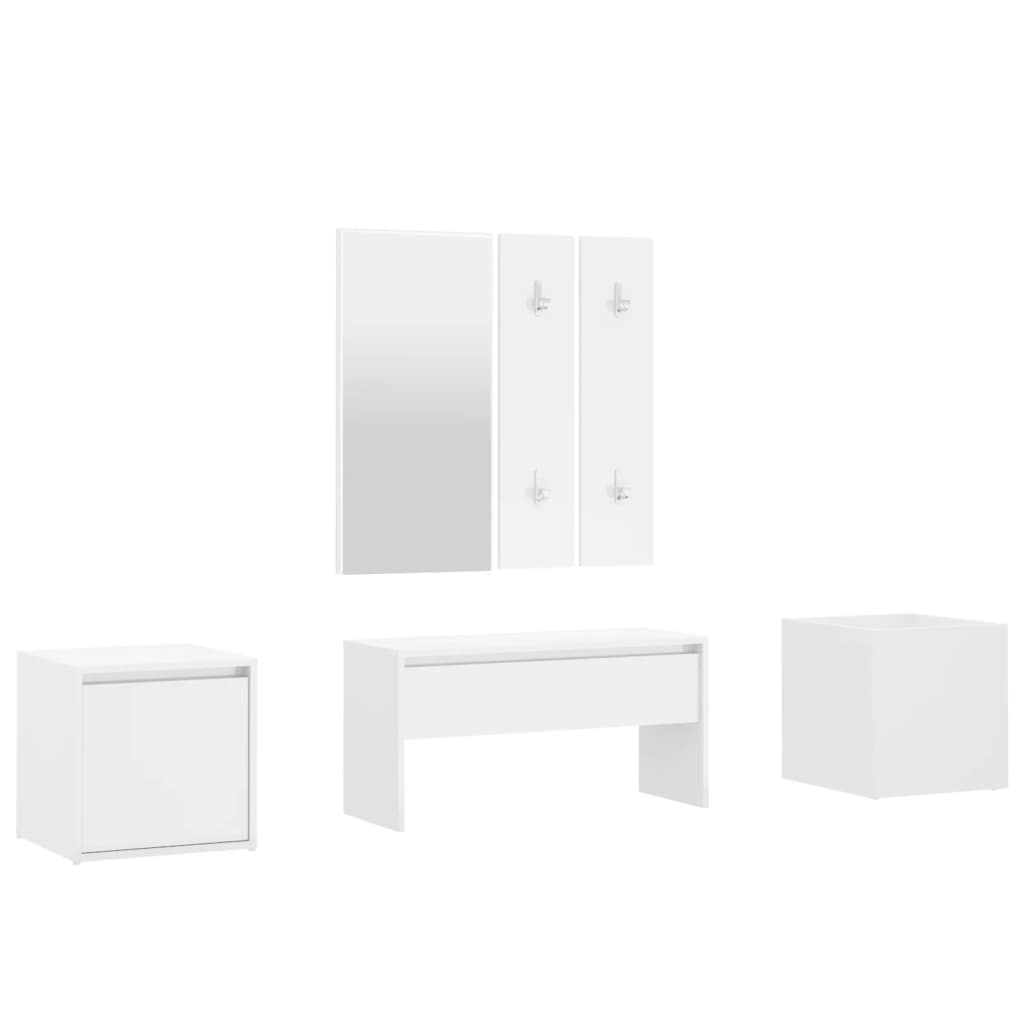 vidaXL Set de muebles de recibidor madera contrachapada blanco brillo