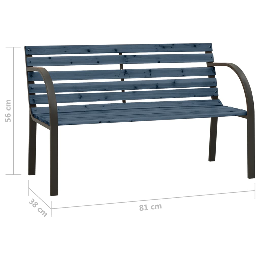 vidaXL Banco de jardín para niños de madera de abeto chino gris 81 cm