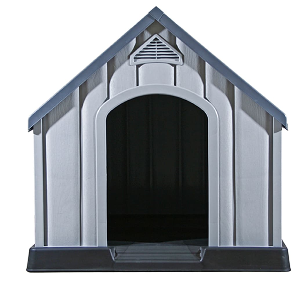 vidaXL Caseta para perros gris 92x87x91 cm plástico