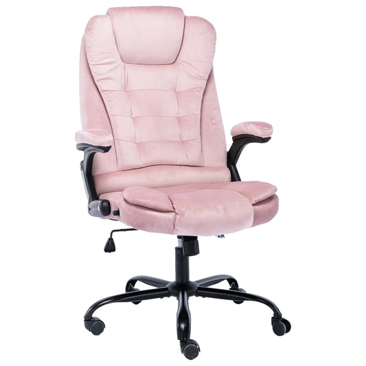 vidaXL Silla de oficina de terciopelo rosa