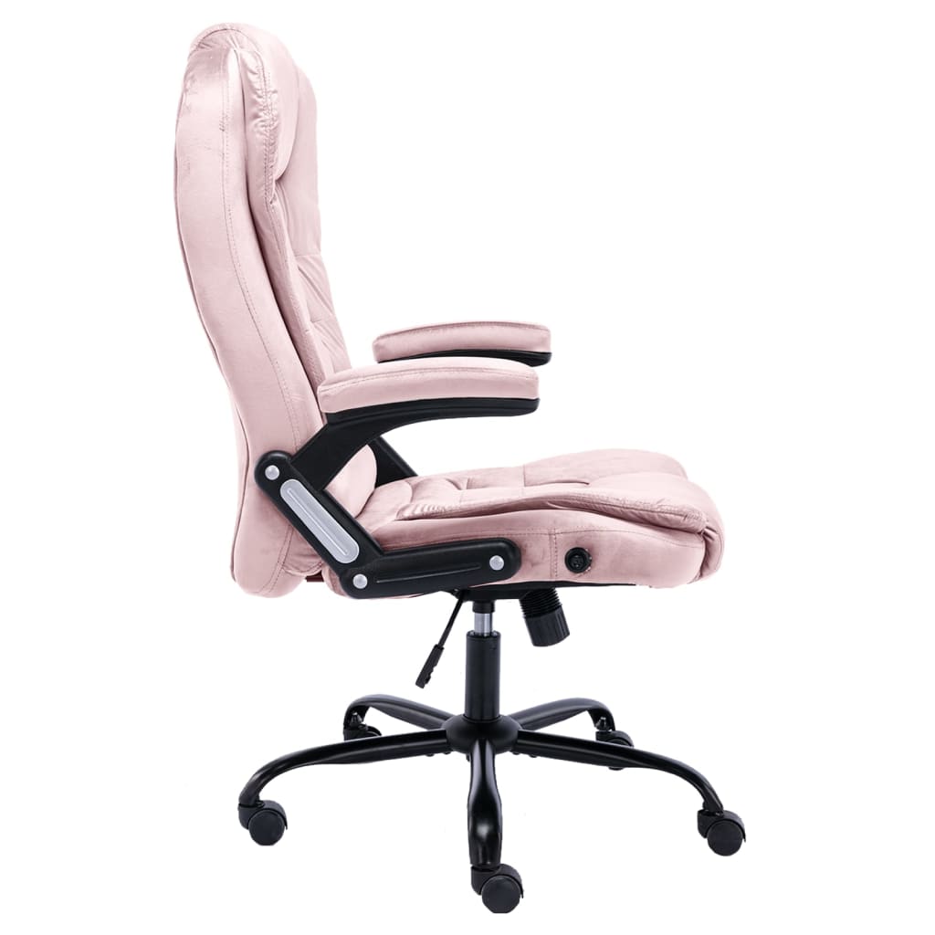 vidaXL Silla de oficina de terciopelo rosa