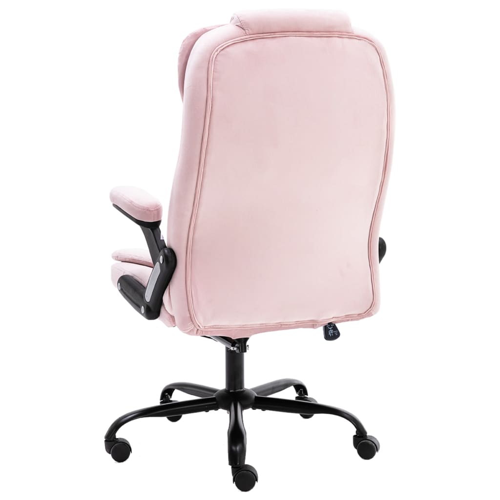 vidaXL Silla de oficina de terciopelo rosa