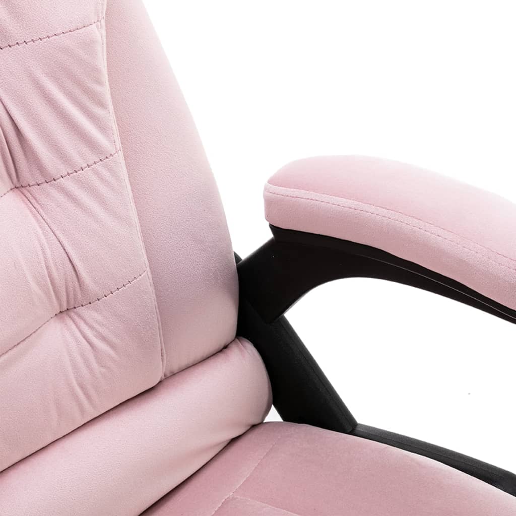 vidaXL Silla de oficina de terciopelo rosa