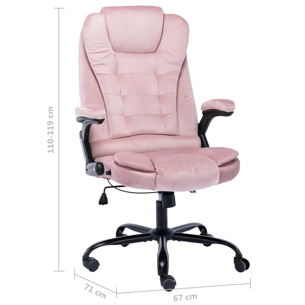 vidaXL Silla de oficina de terciopelo rosa