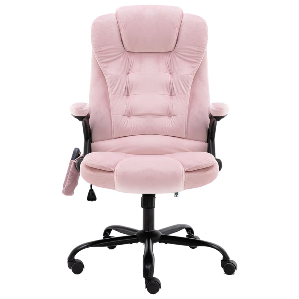 vidaXL Sillón de oficina de masaje terciopelo rosa