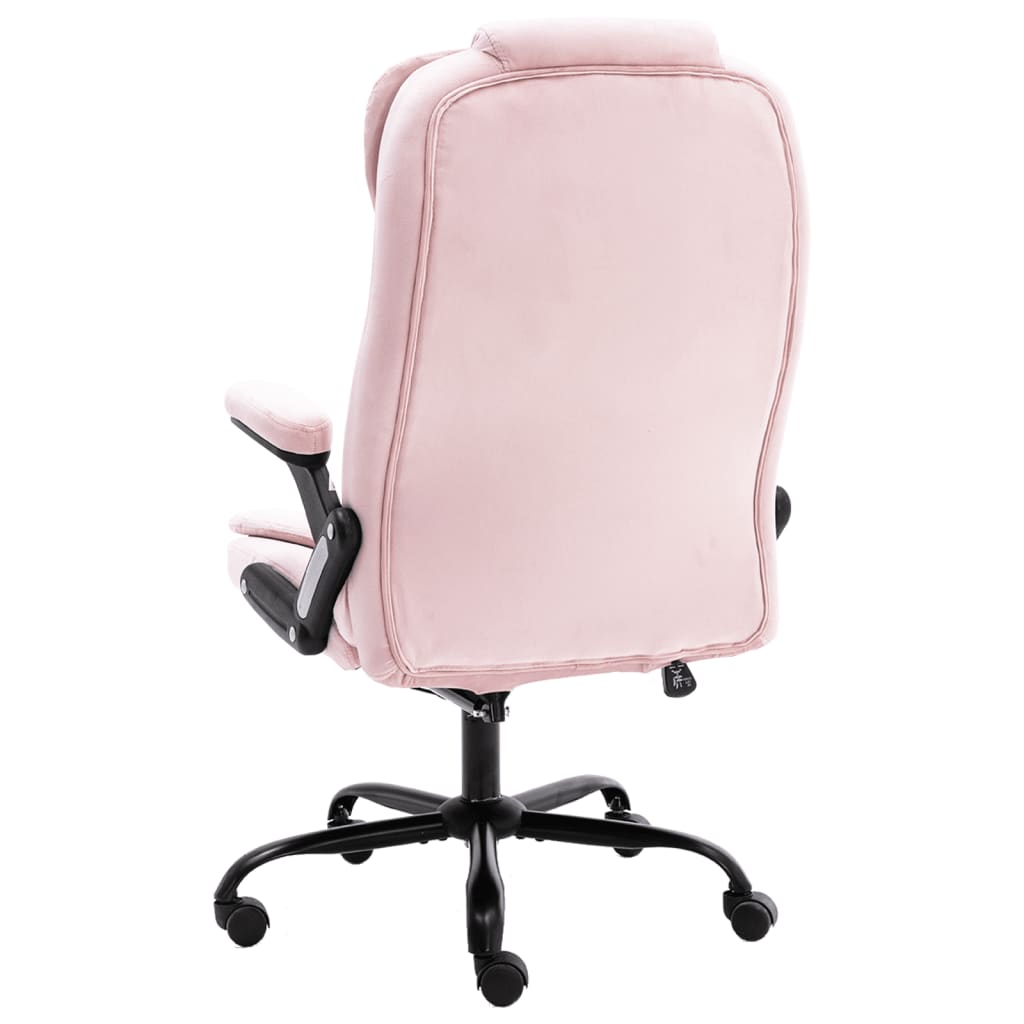 vidaXL Sillón de oficina de masaje terciopelo rosa