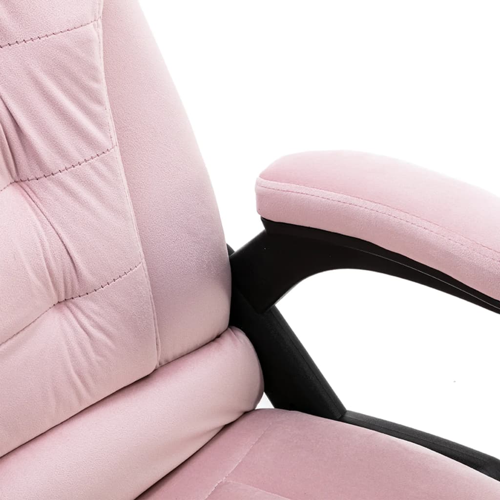 vidaXL Sillón de oficina de masaje terciopelo rosa