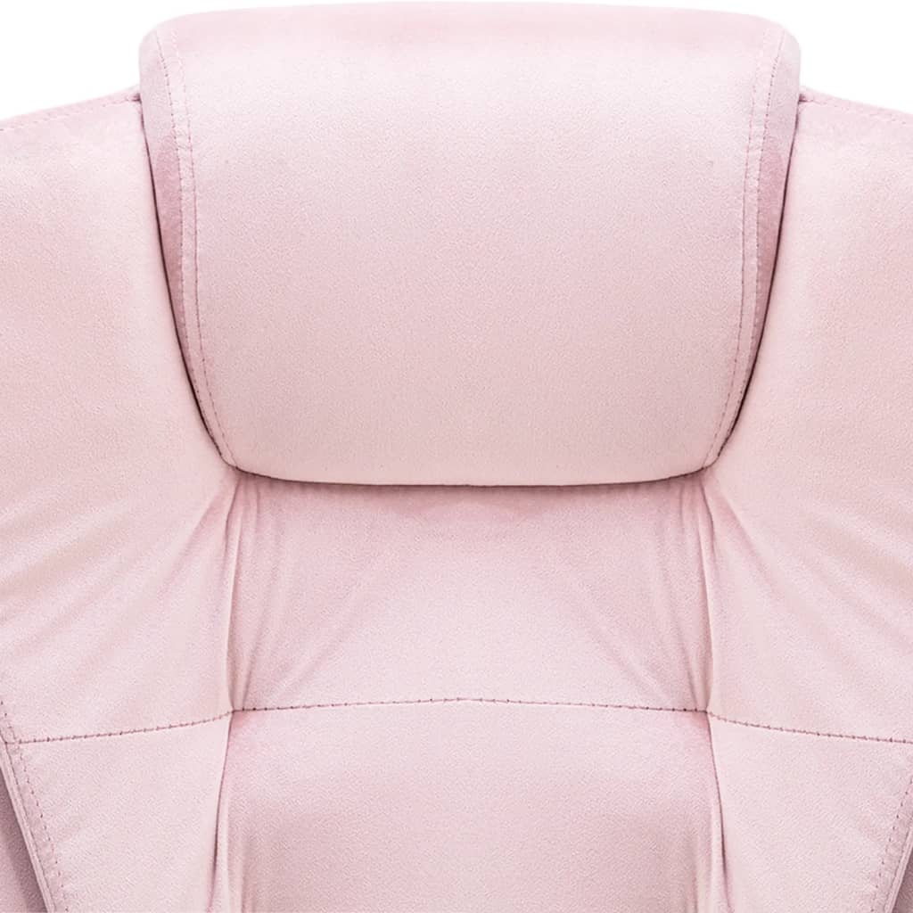 vidaXL Sillón de oficina de masaje terciopelo rosa