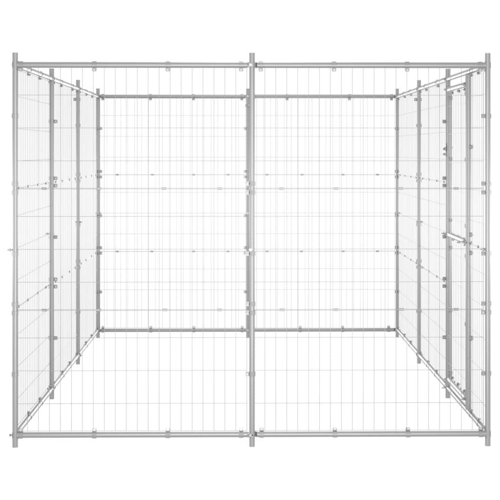 vidaXL Perrera de exterior de acero galvanizado 7,26 m²