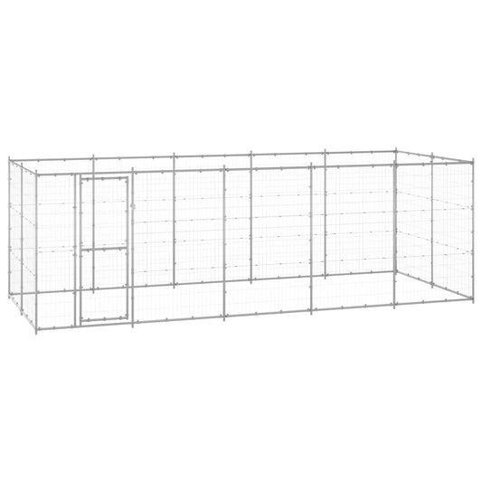 vidaXL Perrera de exterior de acero galvanizado 12,1 m²