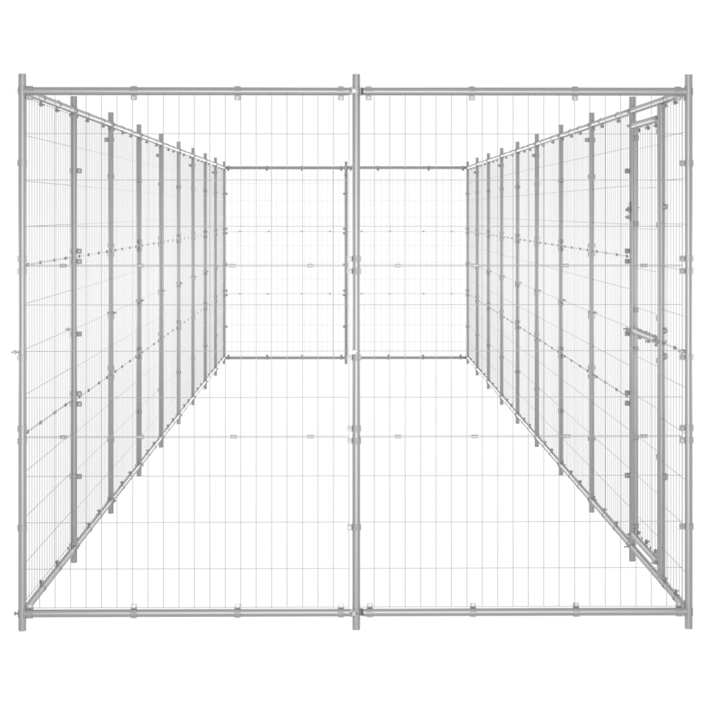 vidaXL Perrera de exterior de acero galvanizado 21,78 m²