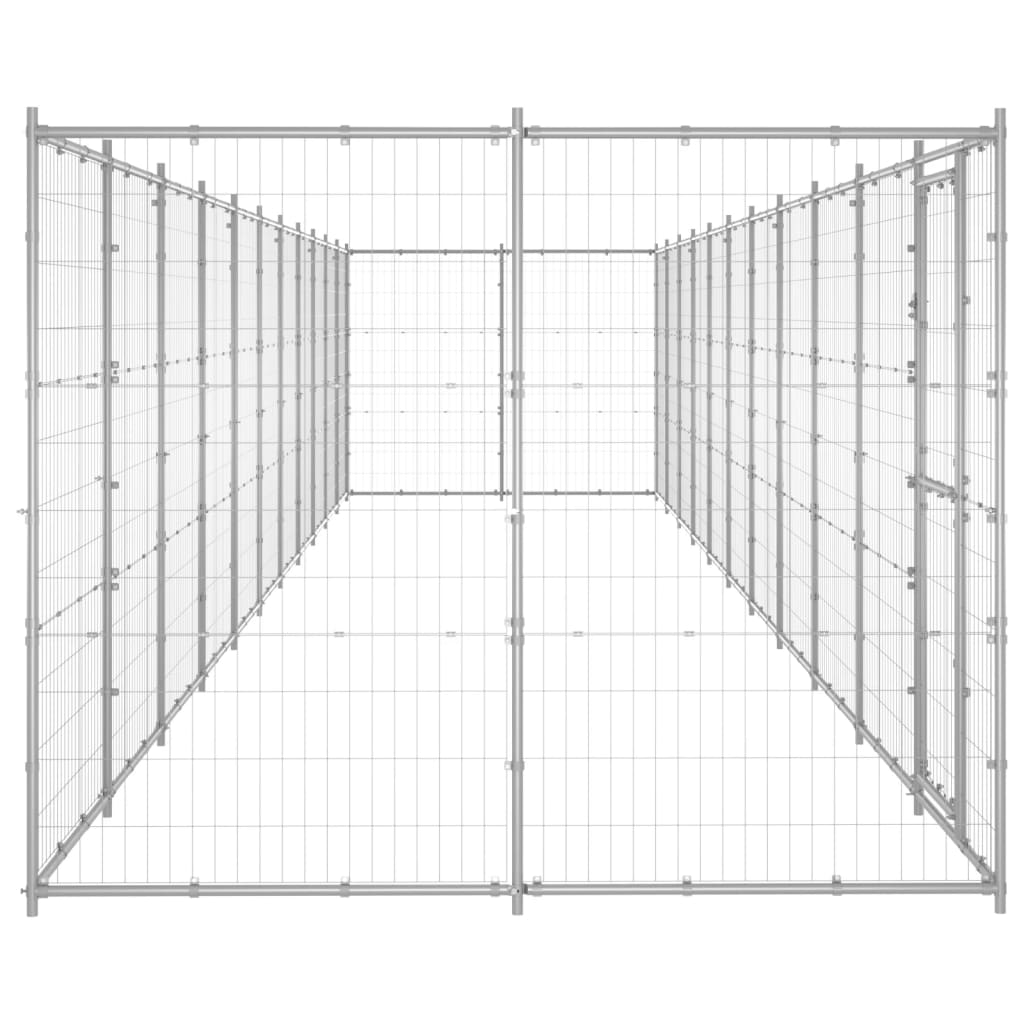 vidaXL Perrera de exterior de acero galvanizado 26,62 m²