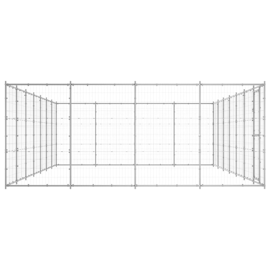 vidaXL Perrera de exterior de acero galvanizado 33,88 m²