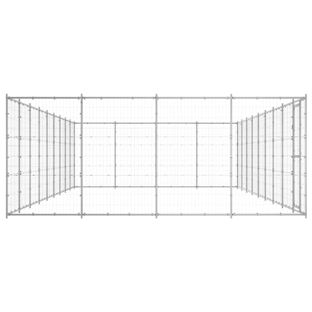 vidaXL Perrera de exterior de acero galvanizado 43,56 m²