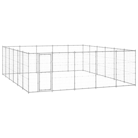 vidaXL Perrera de exterior de acero galvanizado 36,3 m²