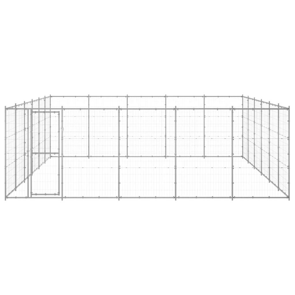 vidaXL Perrera de exterior de acero galvanizado 36,3 m²