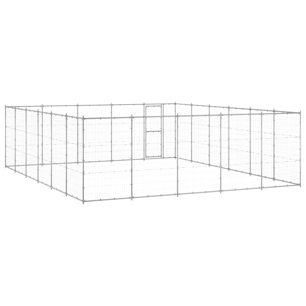 vidaXL Perrera de exterior de acero galvanizado 36,3 m²