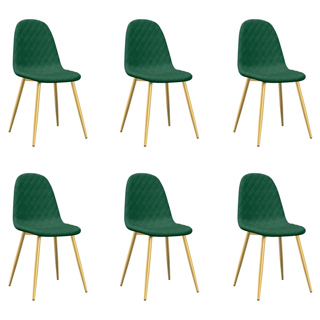 vidaXL Sillas de comedor 6 unidades terciopelo verde oscuro