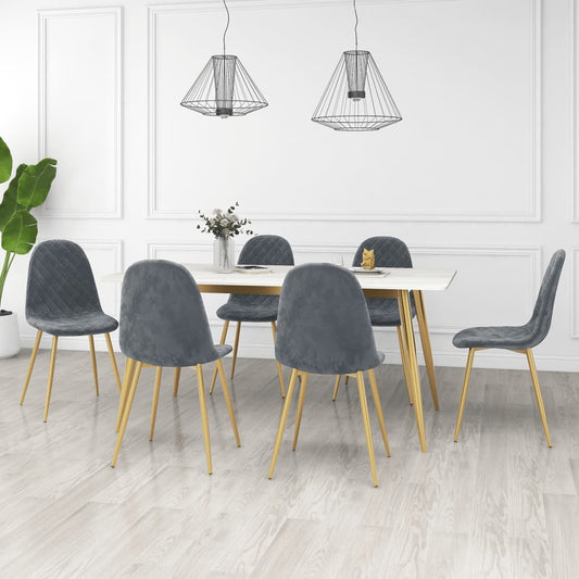 vidaXL Sillas de comedor 6 unidades terciopelo verde oscuro