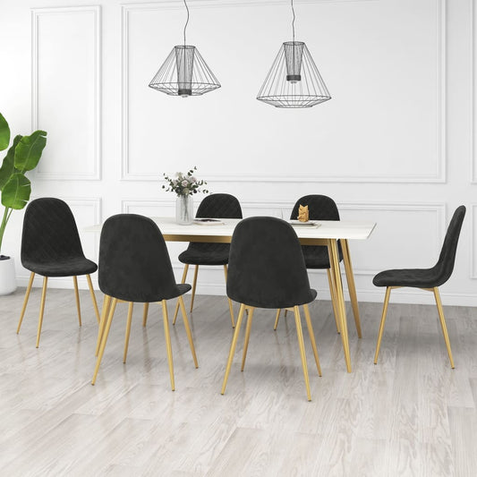 vidaXL Silla de comedor 6 unidades terciopelo negro