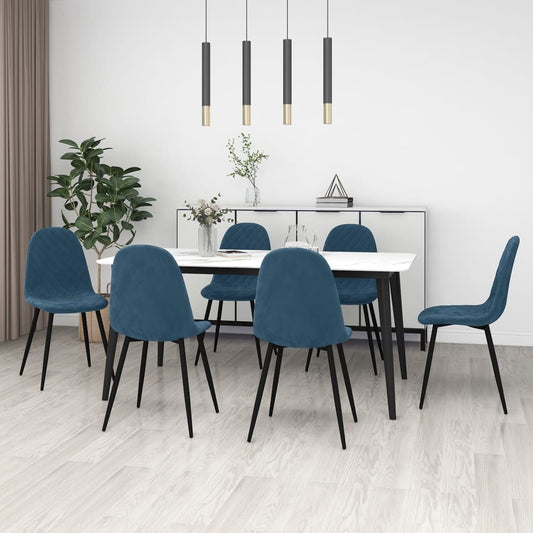 vidaXL Sillas de comedor 6 unidades terciopelo azul