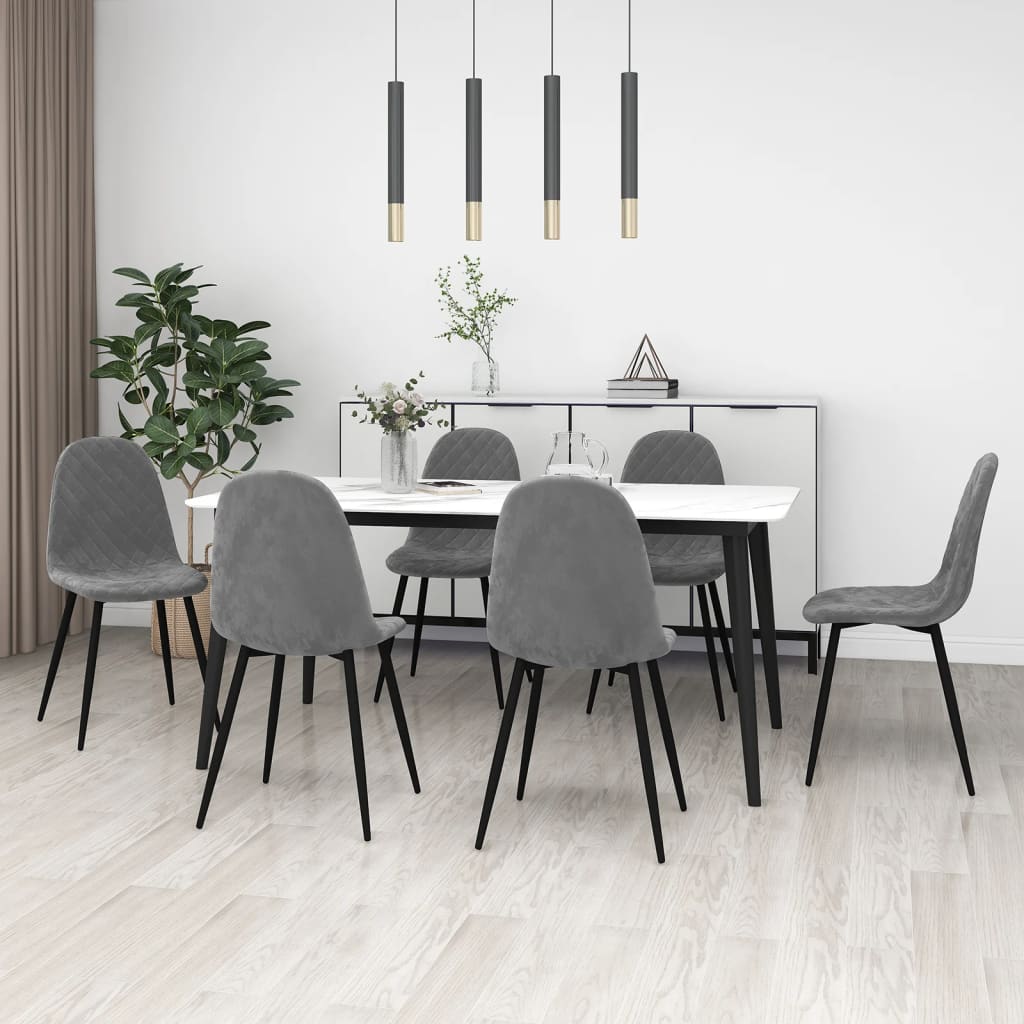 vidaXL Sillas de comedor giratorias 6 uds terciopelo gris claro