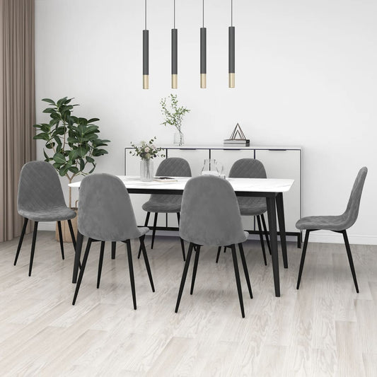 vidaXL Sillas de comedor giratorias 6 uds terciopelo gris claro