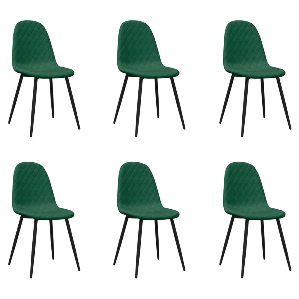 vidaXL Sillas de comedor 6 unidades terciopelo verde oscuro