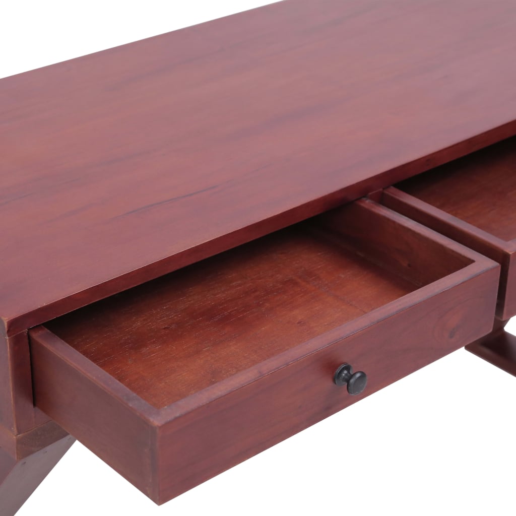 vidaXL Escritorio ordenador madera maciza caoba 115x47x77 cm