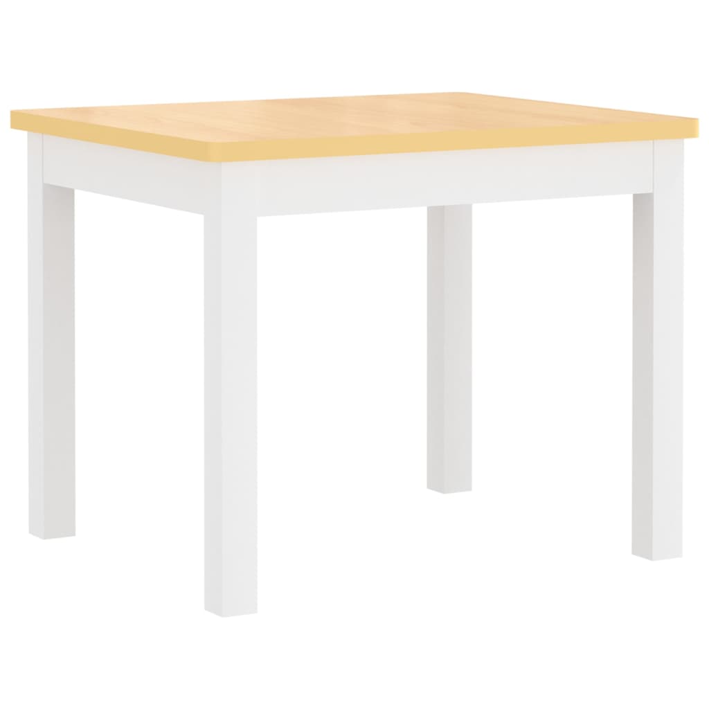 vidaXL Mesa y sillas infantiles 4 piezas MDF blanco y beige