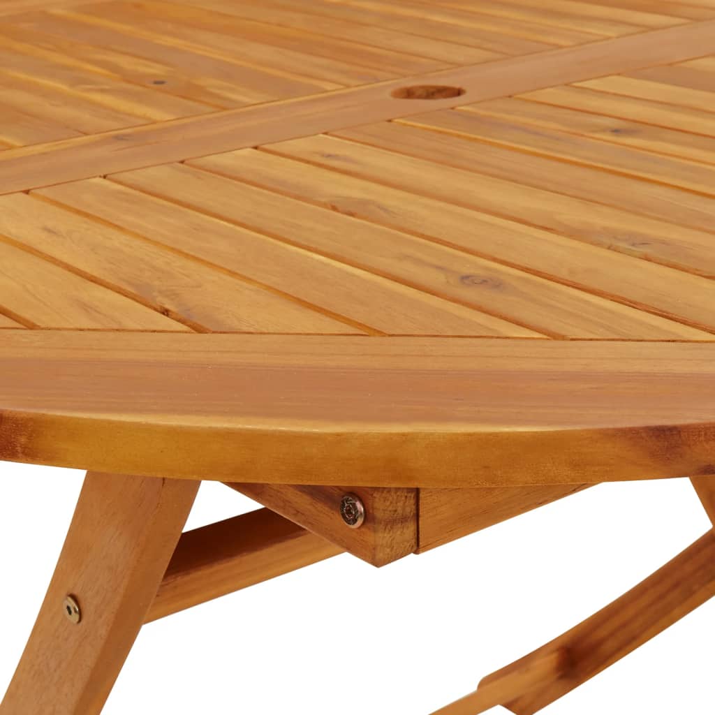 vidaXL Mesa plegable de jardín de madera maciza de acacia 110 cm