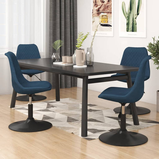 vidaXL Sillas de comedor giratorias 4 unidades terciopelo azul