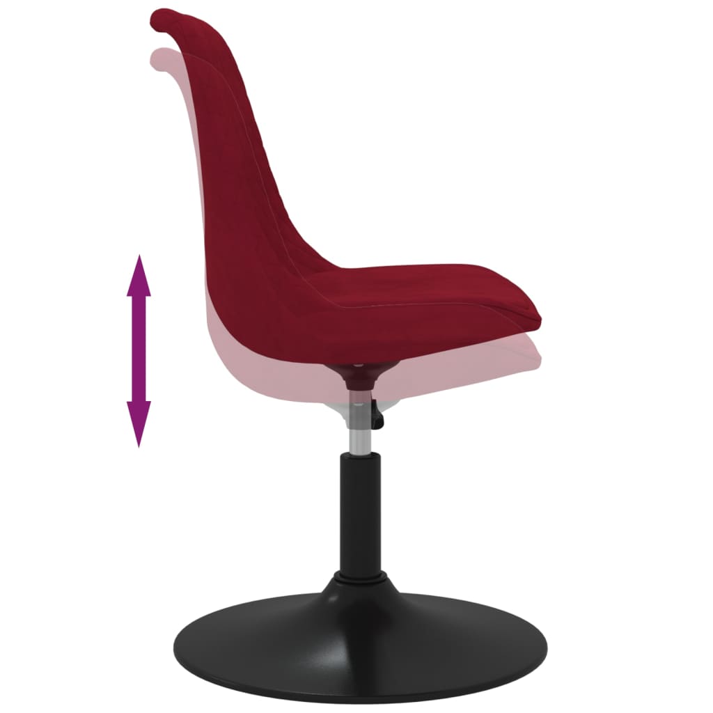 vidaXL Sillas de comedor giratorias 4 unidades terciopelo rojo tinto