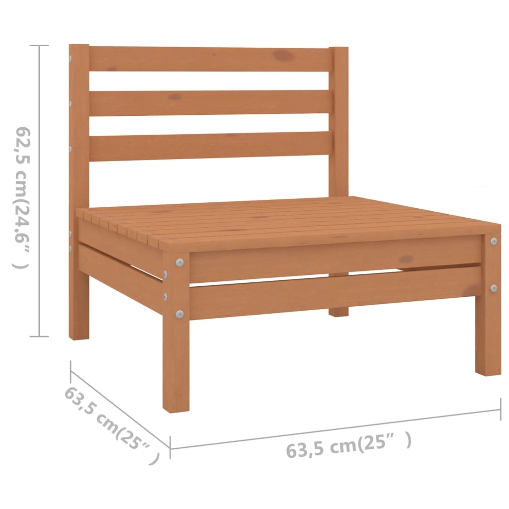 vidaXL Juego muebles de jardín 4 pzas madera maciza pino marrón miel