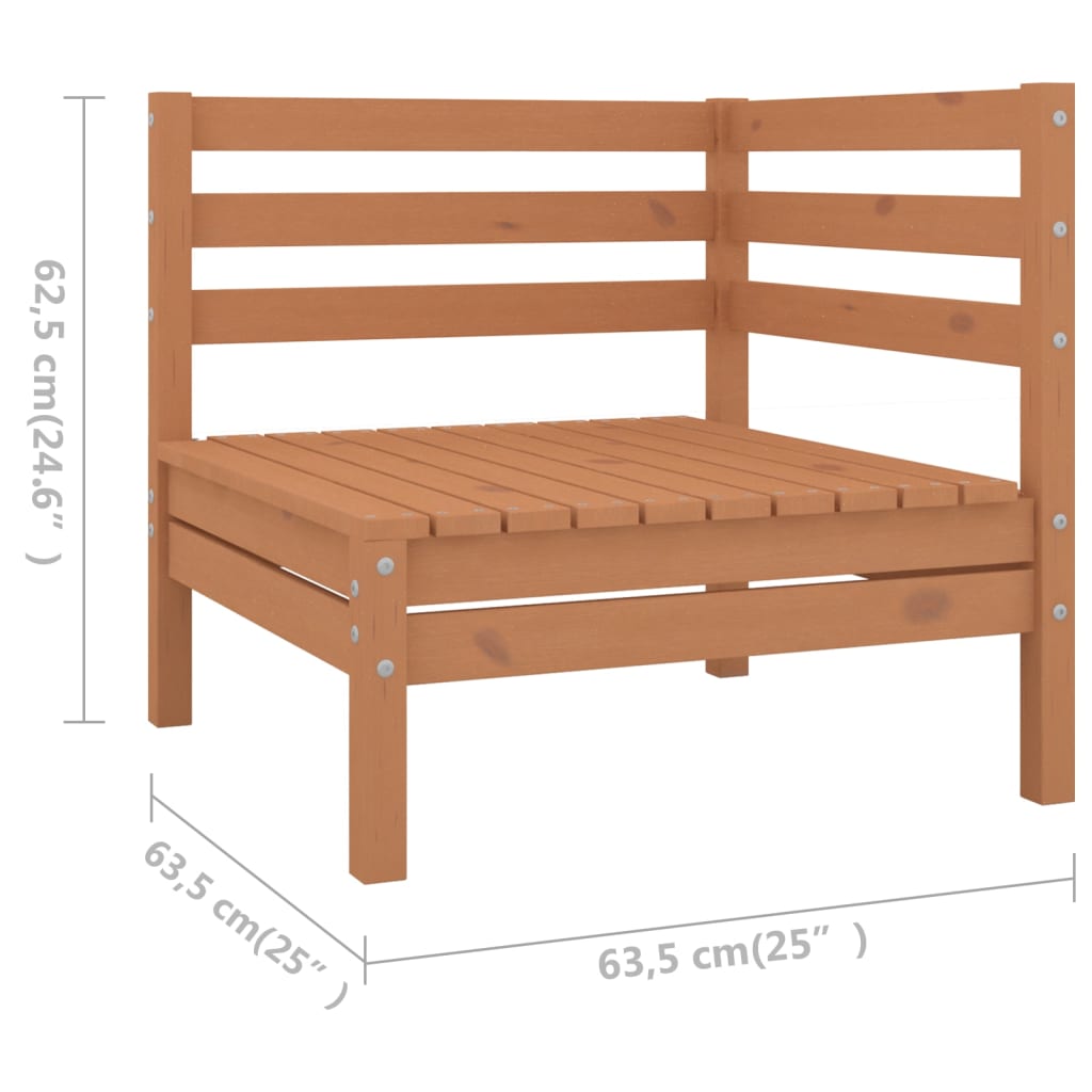 vidaXL Juego muebles de jardín 4 pzas madera maciza pino marrón miel