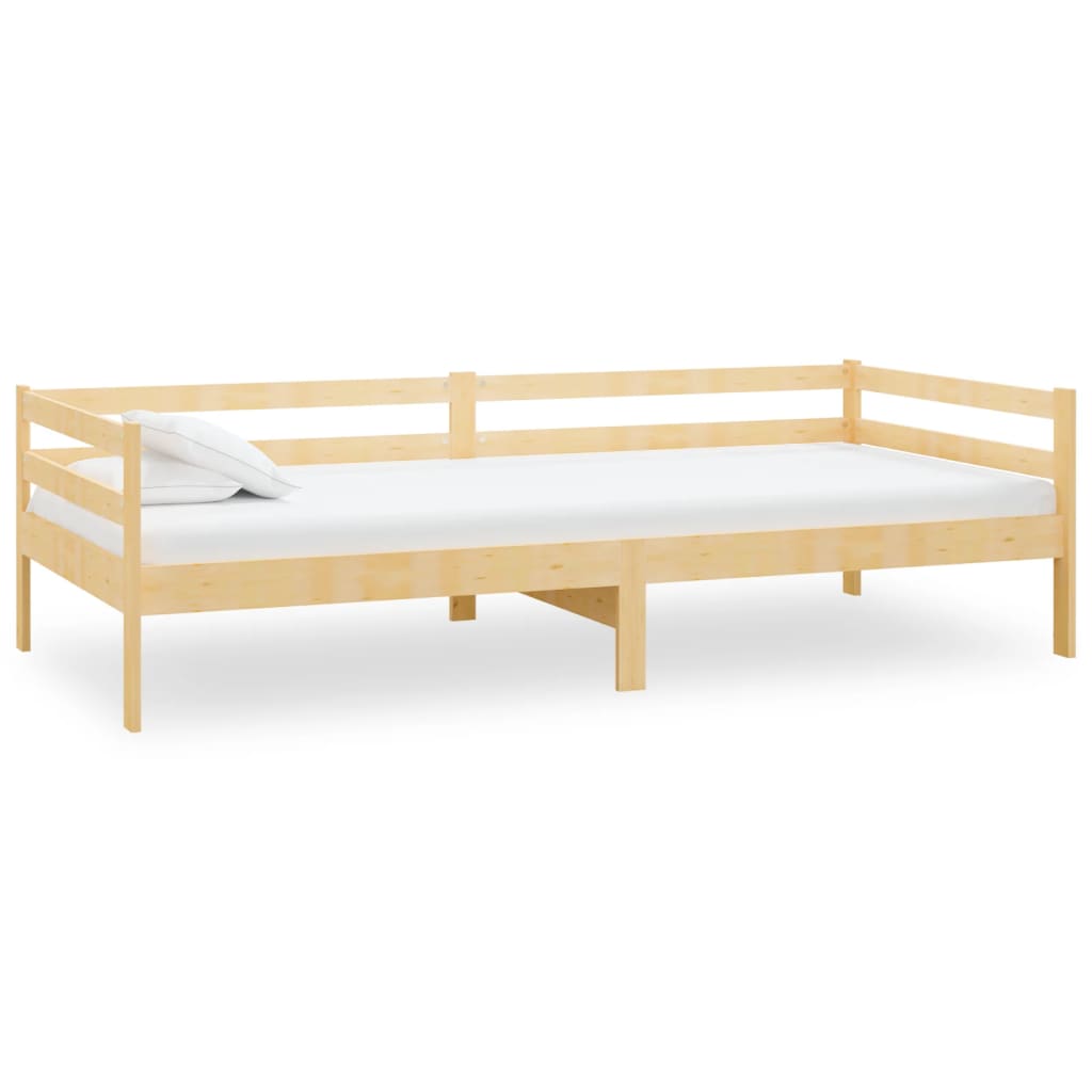 vidaXL Sofá cama con colchón madera de pino maciza 90x200 cm