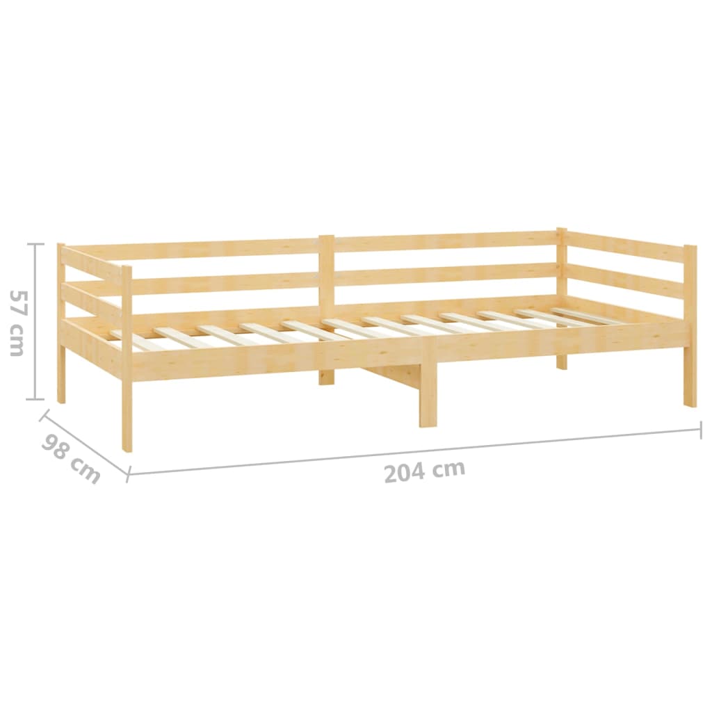 vidaXL Sofá cama con colchón madera de pino maciza 90x200 cm