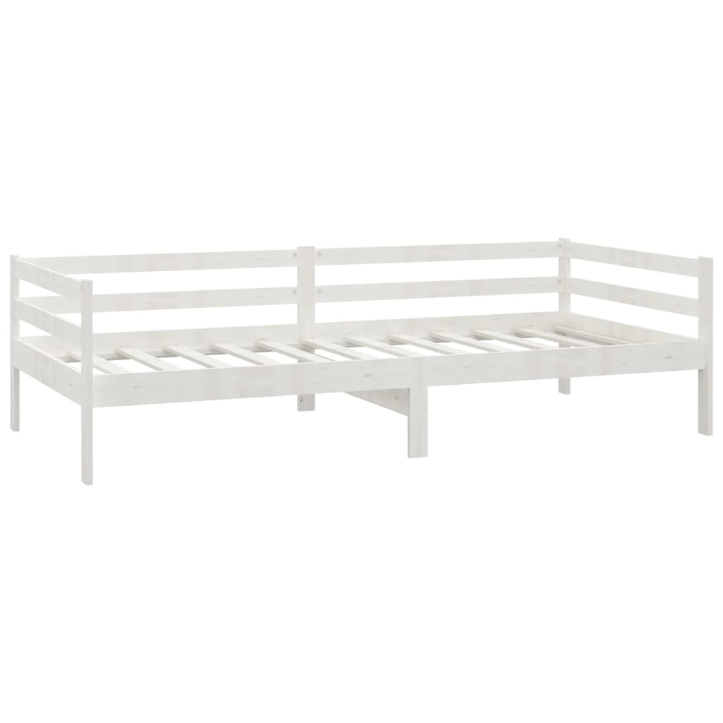 vidaXL Sofá cama con colchón madera de pino maciza blanco 90x200 cm