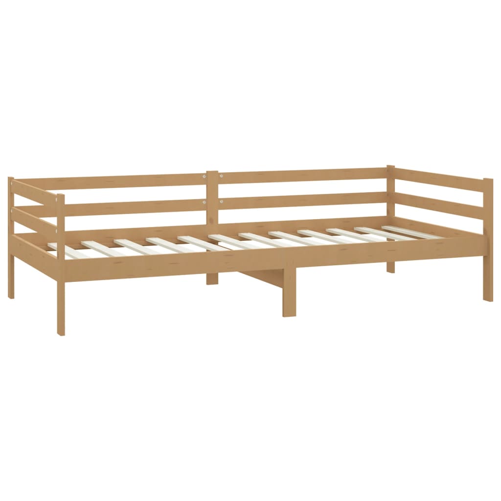 vidaXL Sofá cama y colchón madera pino maciza marrón miel 90x200 cm