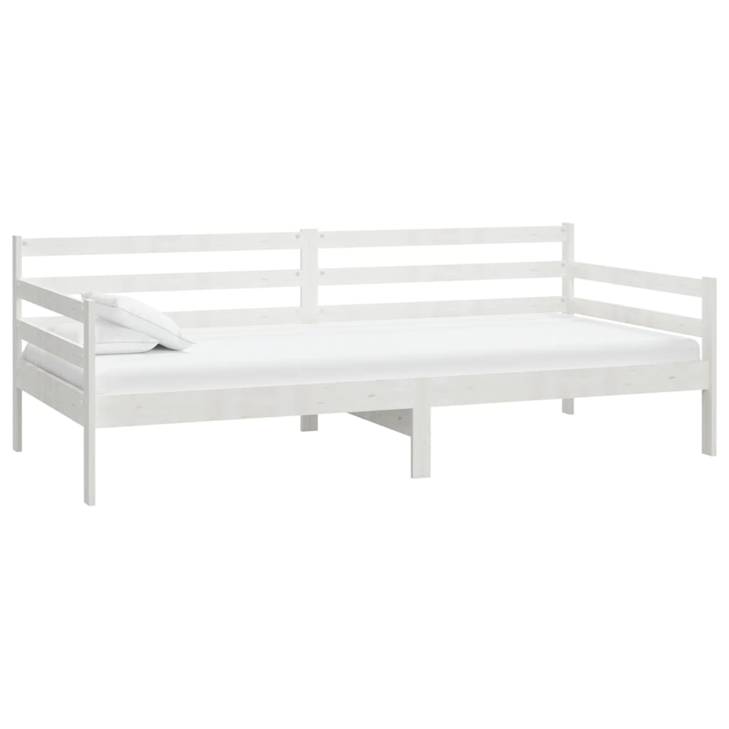 vidaXL Sofá cama con colchón madera de pino maciza blanco 90x200 cm