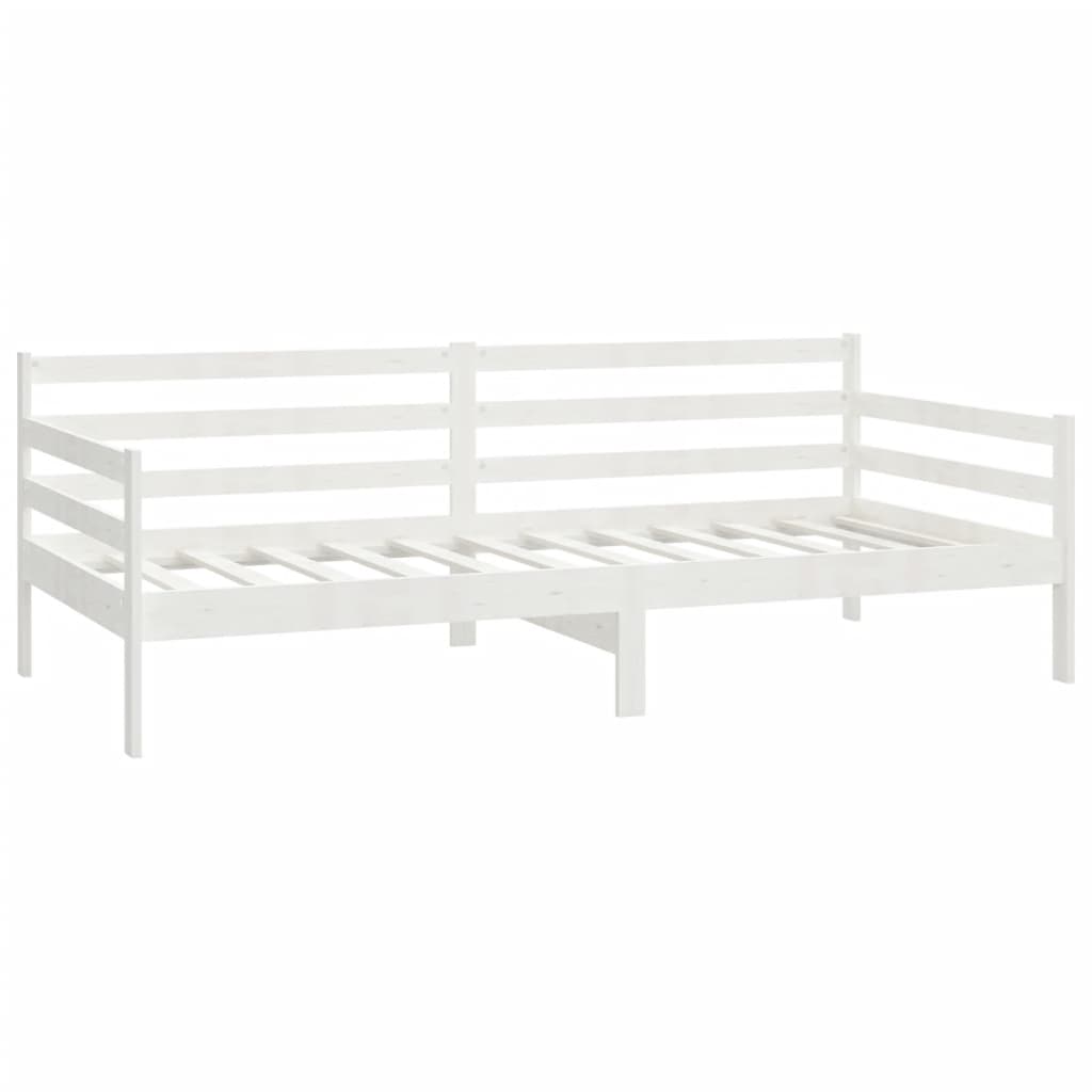 vidaXL Sofá cama con colchón madera de pino maciza blanco 90x200 cm